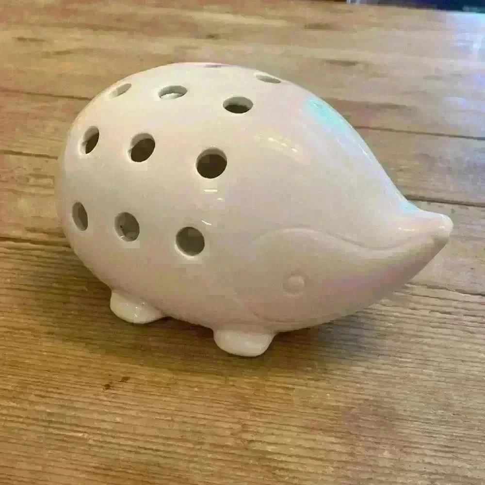 Handmade porcupine Pottery Desk Accessories Pen or Pencil holder cream